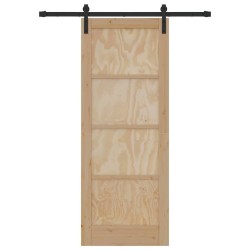 Porte Coulissante avec Quincaillerie 78x202 cm Bois Massif Pin 
