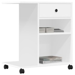 Support d'imprimante avec roulettes blanc 60x40x68,5 cm 