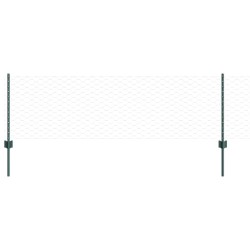 Poteaux de clôture 11 pcs U-Channel Vert 120 cm Acier 