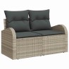 Ensemble de canapé de jardin 3 pièces avec des coussins en poly rotin gris clair. 