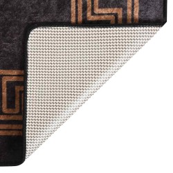 Tapis lavable antidérapant 160x230 cm noir et doré 