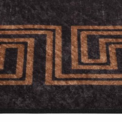 Tapis lavable antidérapant 160x230 cm noir et doré 