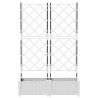 Jardinière avec treillis 2 pcs Blanche 80x40x125.5 cm 