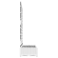 Jardinière avec treillis 2 pcs Blanche 80x40x125.5 cm 