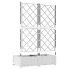 Jardinière avec treillis 2 pcs Blanche 80x40x125.5 cm 