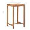 Table de bar de jardin 60x60x105 cm bois de teck solide 
