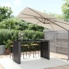 Table de bar et dessus en verre noir 185x80x110 cm poly rotin 