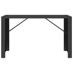Table de bar et dessus en verre noir 185x80x110 cm poly rotin 