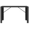Table de bar et dessus en verre noir 185x80x110 cm poly rotin 