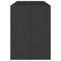Table de bar et dessus en verre noir 185x80x110 cm poly rotin 