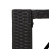 Table de bar et dessus en verre noir 185x80x110 cm poly rotin 