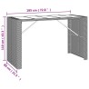 Table de bar et dessus en verre noir 185x80x110 cm poly rotin 