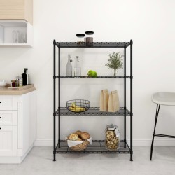 Étagère de rangement 4 niveaux 90x35x137 cm Noir 200 kg 