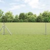 Clôture en Fil Soudé avec 13 Poteaux 0.8x50 m Acier Galvanisé 