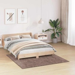 Tapis Shaggy à poils longs Marron 160x160 cm PP 