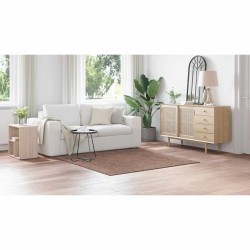 Tapis Shaggy à poils longs Marron 160x160 cm PP 