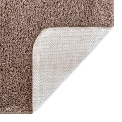 Tapis Shaggy à poils longs Marron 160x160 cm PP 