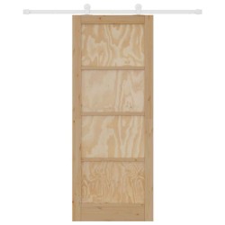 porte coulissante avec ensemble matériel 83x211 cm Bois massif en pin 