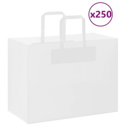 Sacs en papier 250 pcs avec poignées blanc 32x17x25 cm 