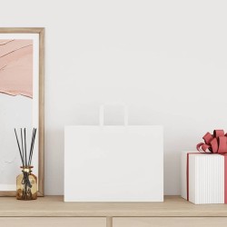 Sacs en papier 250 pcs avec poignées blanc 32x17x25 cm 