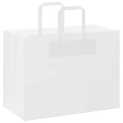 Sacs en papier 250 pcs avec poignées blanc 32x17x25 cm 