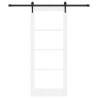 Porte coulissante avec quincaillerie blanche 83x202 cm bois massif pin 