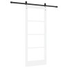 Porte coulissante avec quincaillerie blanche 83x202 cm bois massif pin 