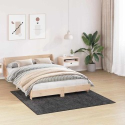 Tapis shaggy avec dos en latex gris foncé 160x160 cm 