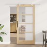 Porte coulissante avec matériel 93x202 cm Bois de pin massif 