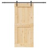 Porte coulissante et kit de quincaillerie 100x210 cm pin massif 