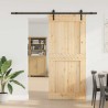 Porte coulissante et kit de quincaillerie 100x210 cm pin massif 