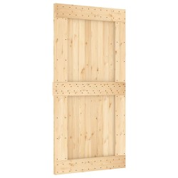 Porte coulissante et kit de quincaillerie 100x210 cm pin massif 