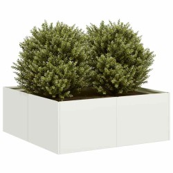 Jardinière blanc 80x80x30 cm acier 