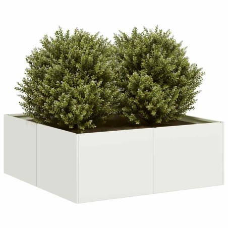 Jardinière blanc 80x80x30 cm acier 
