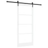 Porte Coulissante avec Ensemble de Matériel Blanche 93x211 cm Bois Massif de Pin 