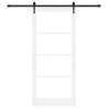 Porte Coulissante avec Ensemble de Matériel Blanche 93x211 cm Bois Massif de Pin 