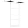 Porte Coulissante avec Ensemble de Matériel Blanche 93x211 cm Bois Massif de Pin 