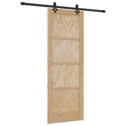Porte coulissante avec set de quincaillerie 78x211 cm en bois de pin massif 