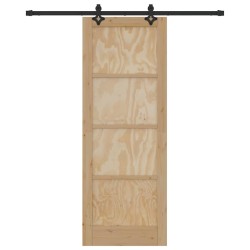 Porte coulissante avec set de quincaillerie 78x211 cm en bois de pin massif 