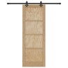 Porte coulissante avec set de quincaillerie 78x211 cm en bois de pin massif 