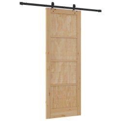 Porte coulissante avec set de quincaillerie 78x211 cm en bois de pin massif 
