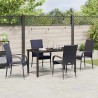 Ensemble de salle à manger pour jardin 5 pcs Noir Rotin PE 