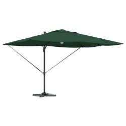 Parasol Cantilever Roma de avec LEDs, vert, dimensions 352x251x265 cm, en aluminium 
