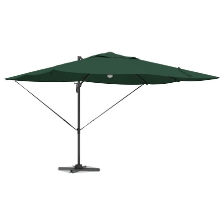 Parasol Cantilever Roma de avec LEDs, vert, dimensions 352x251x265 cm, en aluminium 