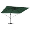Parasol Cantilever Roma de avec LEDs, vert, dimensions 352x251x265 cm, en aluminium 