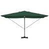 Parasol Cantilever Roma de avec LEDs, vert, dimensions 352x251x265 cm, en aluminium 