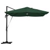 Parasol Cantilever Roma de avec LEDs, vert, dimensions 352x251x265 cm, en aluminium 