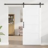 Porte coulissante avec kit de matériel blanche 93x202 cm en bois massif 