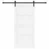 Porte coulissante avec kit de matériel blanche 93x202 cm en bois massif 
