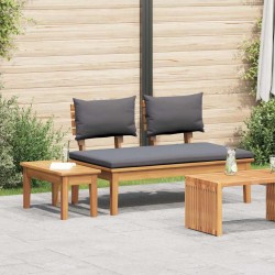 Ensemble de bancs de jardin en bois massif de teck de 2 pièces 